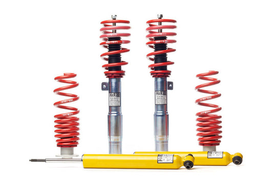 H&R Street Performance coilover assembly for the BMW E90/E92 M3, showing the damper body and threaded adjustable spring perch