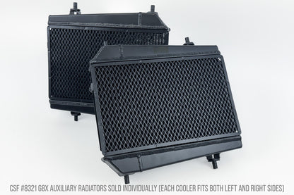 csf bmw g8x m3/m4/m2 high-performance auxiliary radiator - single radiator bmw m3 m4 g80 g82 g8x iconic garage