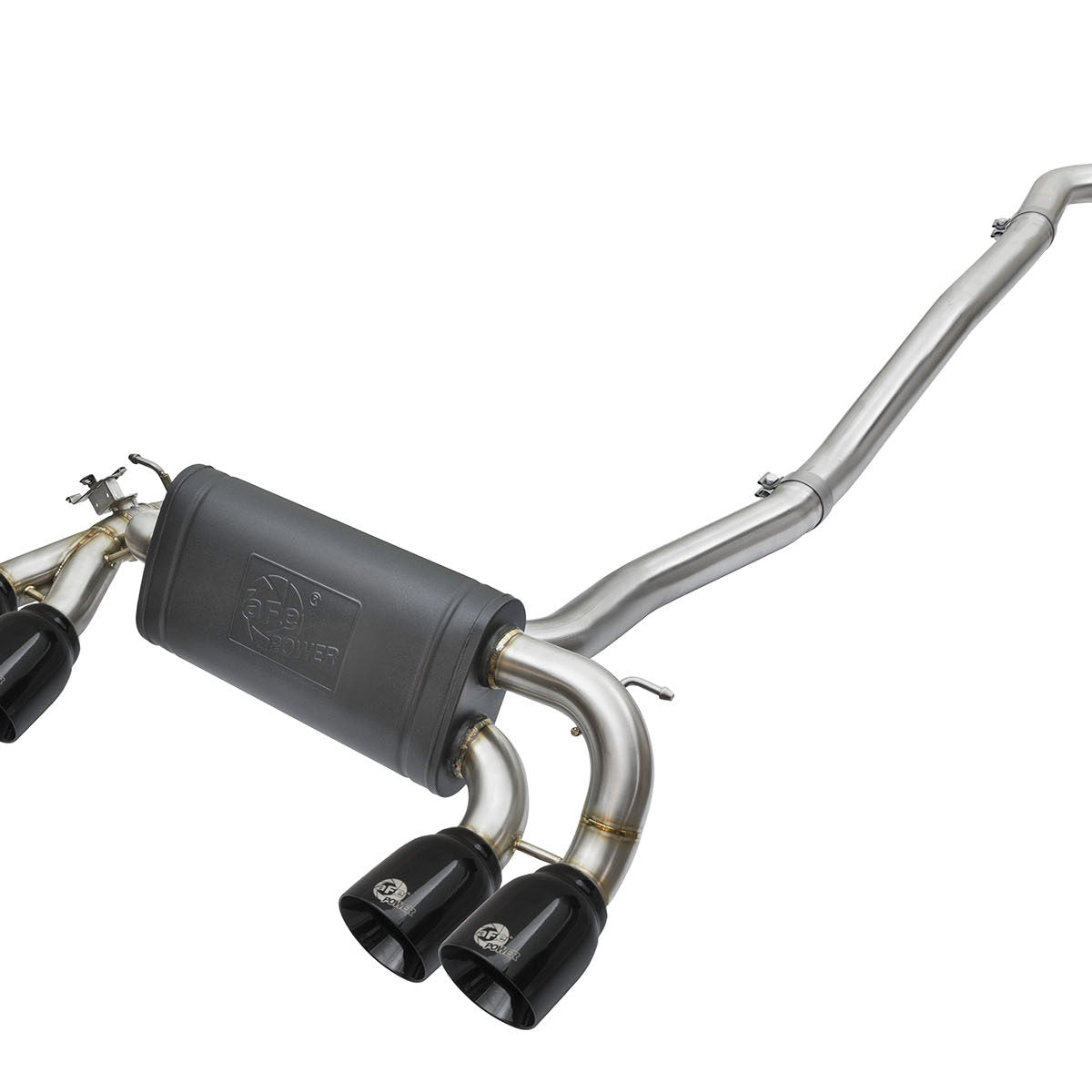 MACH Force-Xp 3in to 2.5in 304 SS Cat-Back Exhaust - Quad Black Tips - F87 M2