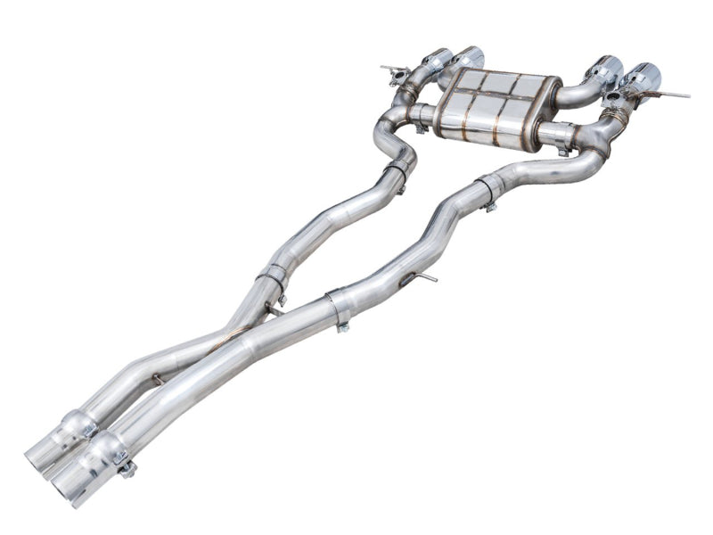 awe tuning switchpath cat-back exhaust for bmw g8x m3/m4 - chrome silver tips bmw m3 m4 g80 g82 g8x iconic garage