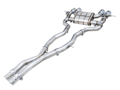 awe tuning switchpath cat-back exhaust for bmw g8x m3/m4 - chrome silver tips bmw m3 m4 g80 g82 g8x iconic garage