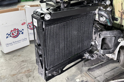 csf bmw g8x m3/m4/m2 high-performance auxiliary radiator - single radiator bmw m3 m4 g80 g82 g8x iconic garage