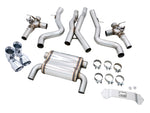 awe tuning bmw f8x m3/m4 switchpath cat-back exhaust - chrome silver tips bmw m3 m4 f80 f82 f8x iconic garage