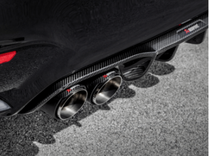 akrapovic bmw m3 (f80) rear carbon fiber diffuser - high gloss bmw m3 m4 f80 f82 f8x iconic garage