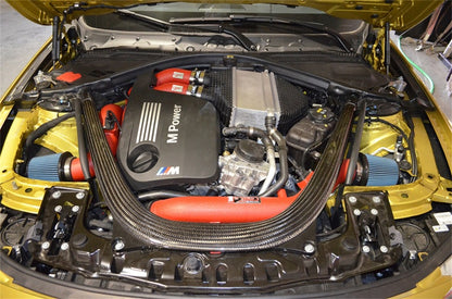 injen bmw m3(f80)/m4 (f82/83) twin turbo 2pc aluminum int. charge pipe - wrinkle red bmw m3 m4 f80 f82 f8x iconic garage