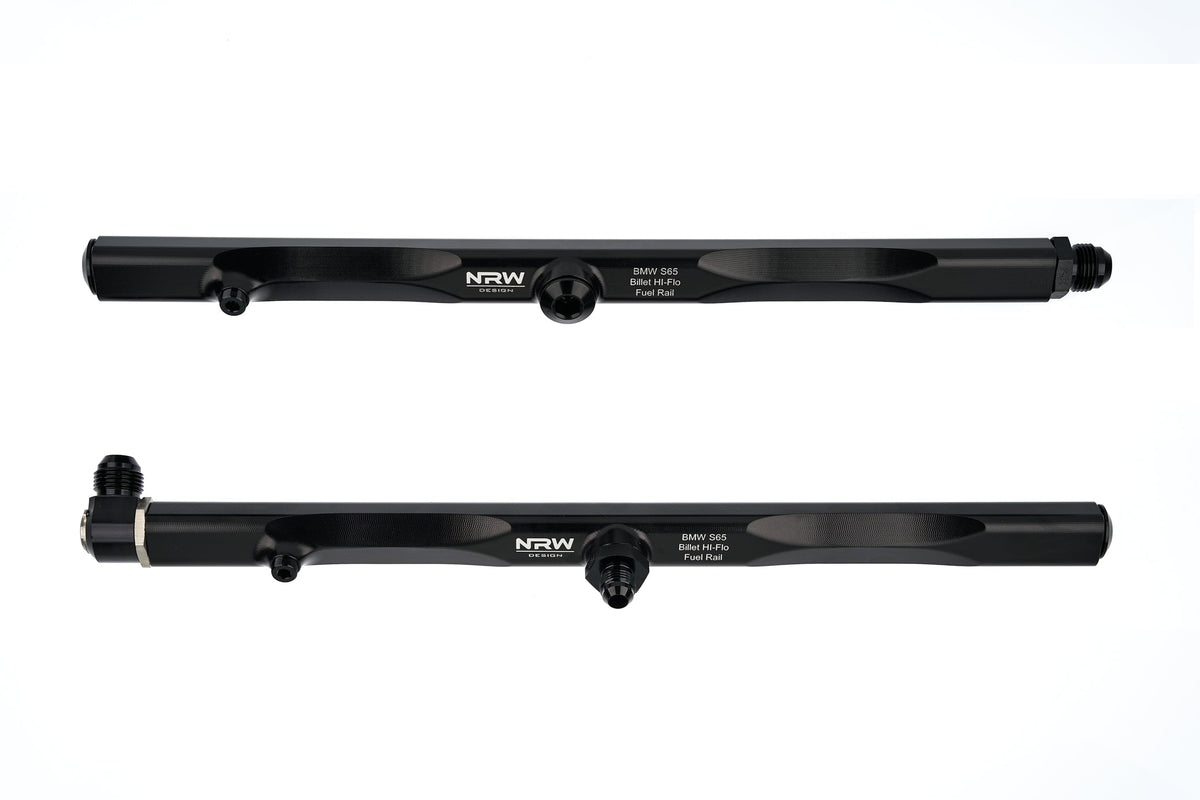 E9x S65 Billet Fuel Rail System - Using NRW Inline Filter - NRW Design BMW performance part - Iconic Garage