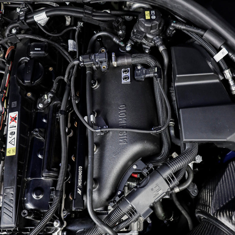 mishimoto 2021+ bmw g80 m3/m4 performance intercooler - black bmw m3 m4 g80 g82 g8x iconic garage