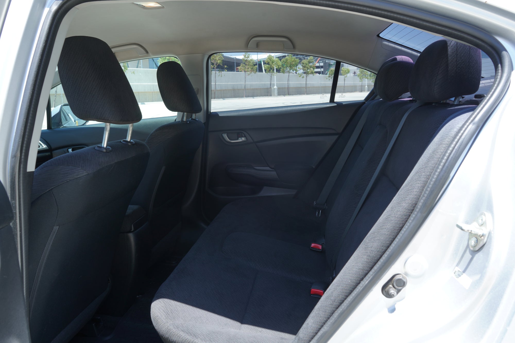 2013 Honda Civic LX silver sedan passenger side - Iconic Garage Burbank CA