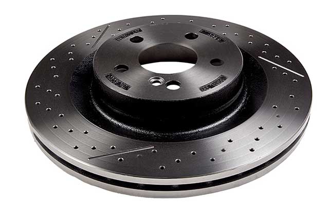 Brake Disc - Vented / Slotted and Cross-Drilled - Fremax Painted (2044230412)