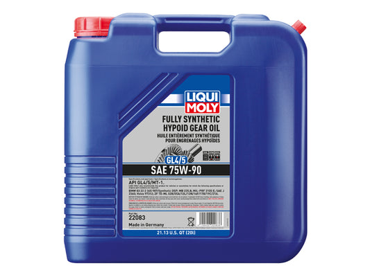 Gear Oil, Liqui Moly, SAE 75W-90 Synthetic, 20 Liter by Liqui Moly - fits BMW E90/E92/E93 M3 / F87 M2 / F80/F82/F83 M3/M4 / F90 M5 / F95 X5 M / F96 X6 M / G87 M2 / G80/G82/G83 M3/M4