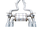 awe tuning bmw f8x m3/m4 switchpath cat-back exhaust - chrome silver tips bmw m3 m4 f80 f82 f8x iconic garage
