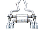 awe tuning bmw f8x m3/m4 switchpath cat-back exhaust - chrome silver tips bmw m3 m4 f80 f82 f8x iconic garage