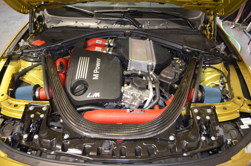 injen bmw m3(f80)/m4 (f82/83) twin turbo 2pc aluminum int. charge pipe - wrinkle black bmw m3 m4 f80 f82 f8x iconic garage