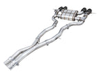 awe tuning switchpath cat-back exhaust for bmw g8x m3/m4 - diamond black tips bmw m3 m4 g80 g82 g8x iconic garage