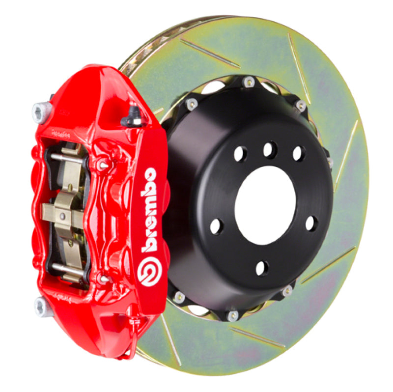 brembo m3 (e90/e92/e93) rear gt bbk 4 piston cast 380x28 2pc rotor slotted type-1-red bmw m3 e92 e9x iconic garage