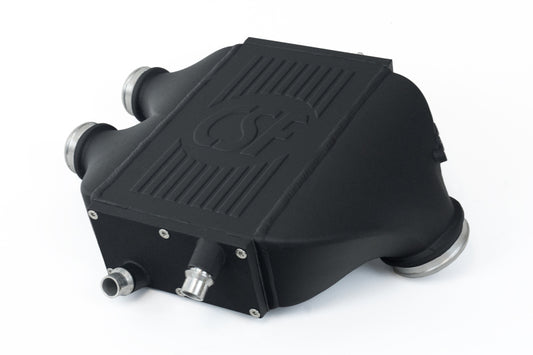csf 2014+ bmw m3/m4 (f8x) top mount charge-air-cooler - crinkle black bmw m3 m4 f80 f82 f8x iconic garage