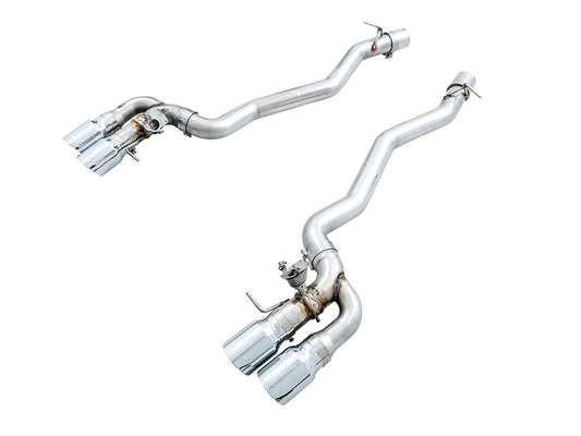 4.4T AWD SwitchPath Axle-Back Exhaust - Chrome Silver Tips - F90 M5