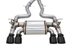 awe tuning bmw f8x m3/m4 switchpath cat-back exhaust - diamond black tips bmw m3 m4 f80 f82 f8x iconic garage