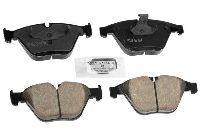 Brake Pad Set by Akebono Euro - fits 2004–2010 BMW E60 5 Series