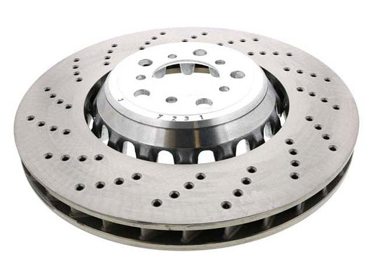 Brake Disc - Vented and Drilled - Front Left by SHW Performance - fits 2016–2021 BMW F87 M2