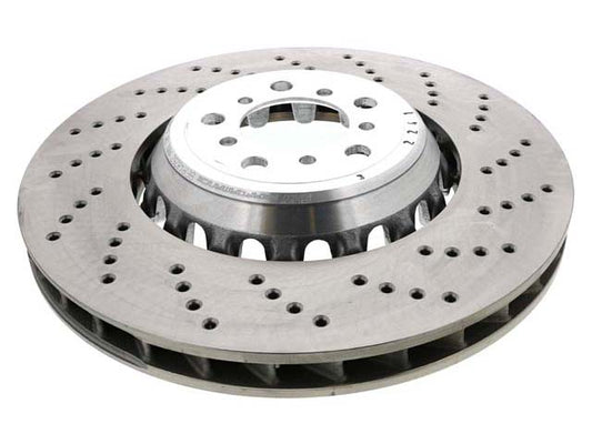 Brake Disc - Vented and Drilled - Front Right by SHW Performance - fits 2016–2021 BMW F87 M2