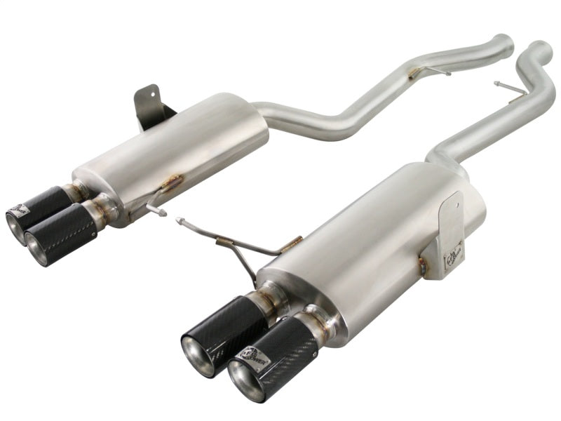 afe machforce xp exhaust cat-back 2.5in dia carbon fiber tips ss-304 bmw m3 (e92/93) v8 4.0l bmw m3 e92 e9x iconic garage
