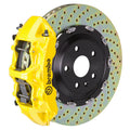 brembo m3 (e90/e92/e93) front gt bbk 6 piston cast 380x34 2pc rotor drilled- yellow bmw m3 e92 e9x iconic garage