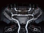 awe tuning switchpath cat-back exhaust for bmw g8x m3/m4 - diamond black tips bmw m3 m4 g80 g82 g8x iconic garage