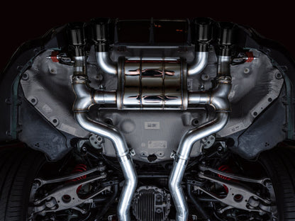 awe tuning switchpath cat-back exhaust for bmw g8x m3/m4 - diamond black tips bmw m3 m4 g80 g82 g8x iconic garage