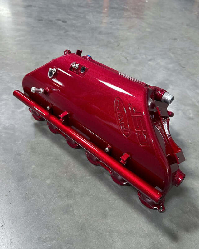 csf bmw m2/m3/m4 s58 (g8x) charge-air cooler manifold - illusion cherry bmw m3 m4 g80 g82 g8x iconic garage