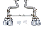 awe tuning bmw f8x m3/m4 track edition cat-back exhaust - chrome silver tips bmw m3 m4 f80 f82 f8x iconic garage