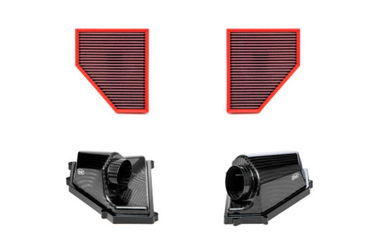 bmc carbon kit supercar bmw m2/m3/m4 (g87/g80/g82) airbox cover & filter only - glossy paint version bmw m3 m4 g80 g82 g8x iconic garage