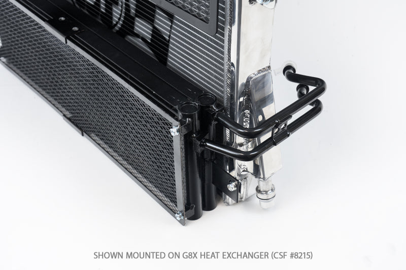 csf bmw m3/m4 (g8x) transmission oil cooler w/ rock guard bmw m3 m4 g80 g82 g8x iconic garage
