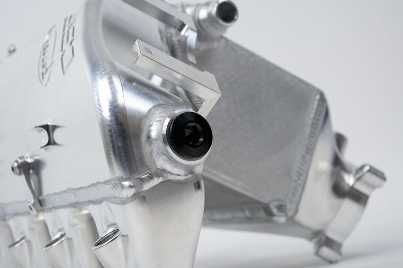 csf bmw m2/m3/m4 s58 comp & non-comp (g8x) charge-air cooler manifold - raw billet bmw m3 m4 g80 g82 g8x iconic garage