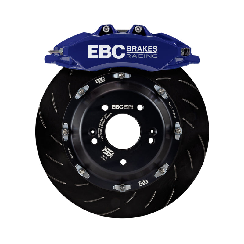 ebc racing bmw m3 (e90/e92/e82) blue apollo-6 calipers 380mm rotors front big brake kit bmw m3 e92 e9x iconic garage