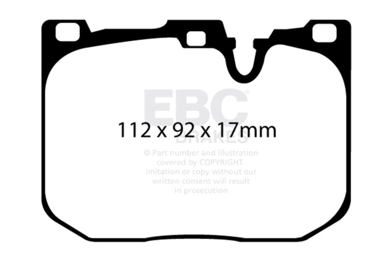 ebc bmw m3 3.0 twin turbo (f80) redstuff front brake pads bmw m3 m4 f80 f82 f8x iconic garage