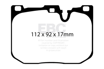 ebc bmw m3 3.0 twin turbo (f80) redstuff front brake pads bmw m3 m4 f80 f82 f8x iconic garage