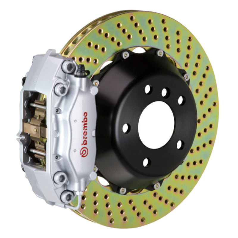 brembo m3 (e90/e92/e93) rear gt bbk 4 piston cast 345x28 2pc rotor drilled-silver bmw m3 e92 e9x iconic garage