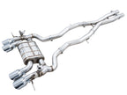 awe tuning switchpath cat-back exhaust for bmw g8x m3/m4 - chrome silver tips bmw m3 m4 g80 g82 g8x iconic garage