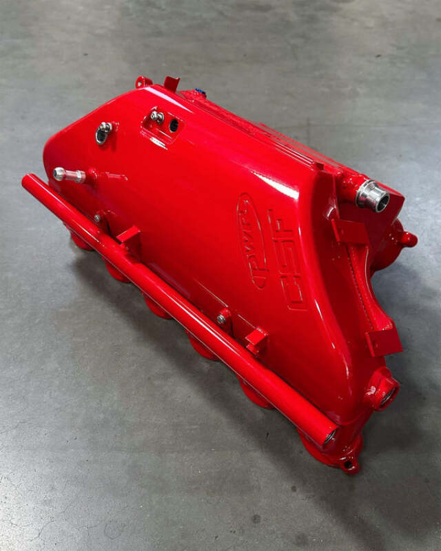 csf bmw m2/m3/m4 s58 (g8x) charge-air cooler manifold - astatic red bmw m3 m4 g80 g82 g8x iconic garage