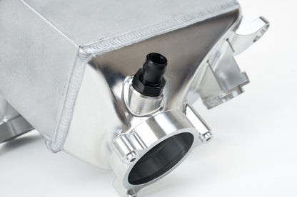 csf bmw m2/m3/m4 s58 comp & non-comp (g8x) charge-air cooler manifold - raw billet bmw m3 m4 g80 g82 g8x iconic garage