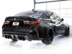 awe tuning track edition cat-back exhaust for bmw g8x m3/m4 - diamond black tips bmw m3 m4 g80 g82 g8x iconic garage