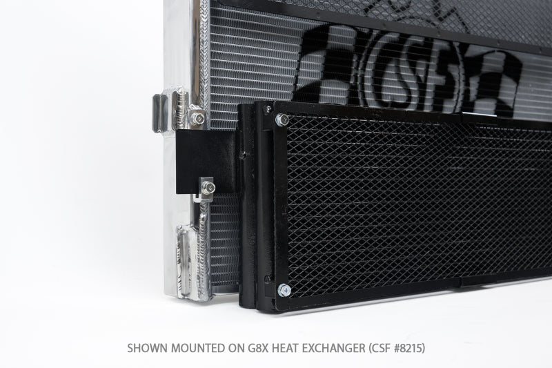csf bmw m3/m4 (g8x) transmission oil cooler w/ rock guard bmw m3 m4 g80 g82 g8x iconic garage