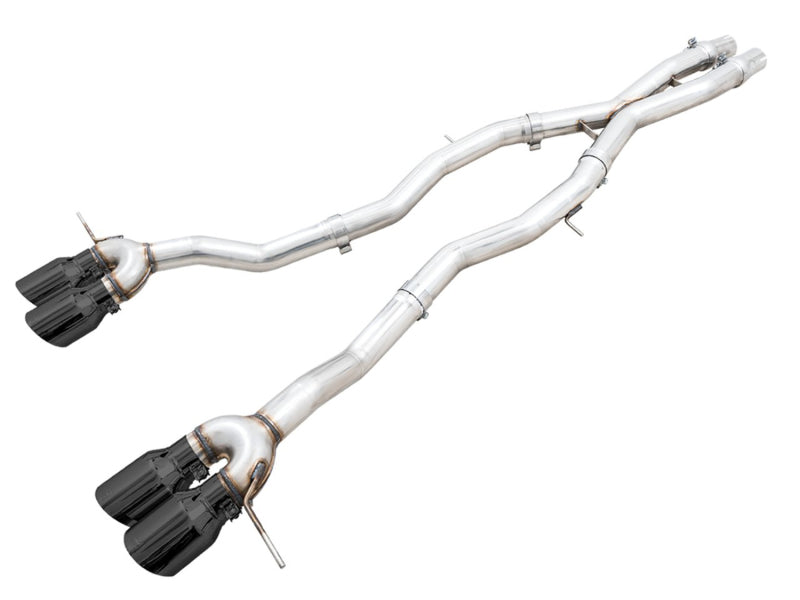 awe tuning track edition cat-back exhaust for bmw g8x m3/m4 - diamond black tips bmw m3 m4 g80 g82 g8x iconic garage
