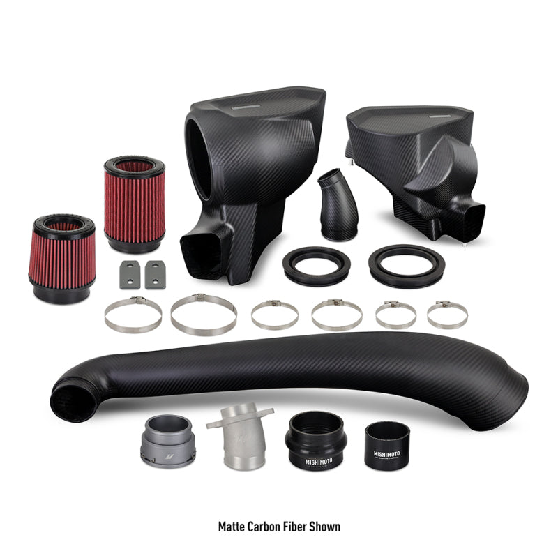 mishimoto 2021+ bmw g8x m3/m4 performance intake carbon fiber matte bmw m3 m4 g80 g82 g8x iconic garage