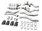 awe tuning switchpath cat-back exhaust for bmw g8x m3/m4 - diamond black tips bmw m3 m4 g80 g82 g8x iconic garage