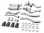awe tuning switchpath cat-back exhaust for bmw g8x m3/m4 - diamond black tips bmw m3 m4 g80 g82 g8x iconic garage