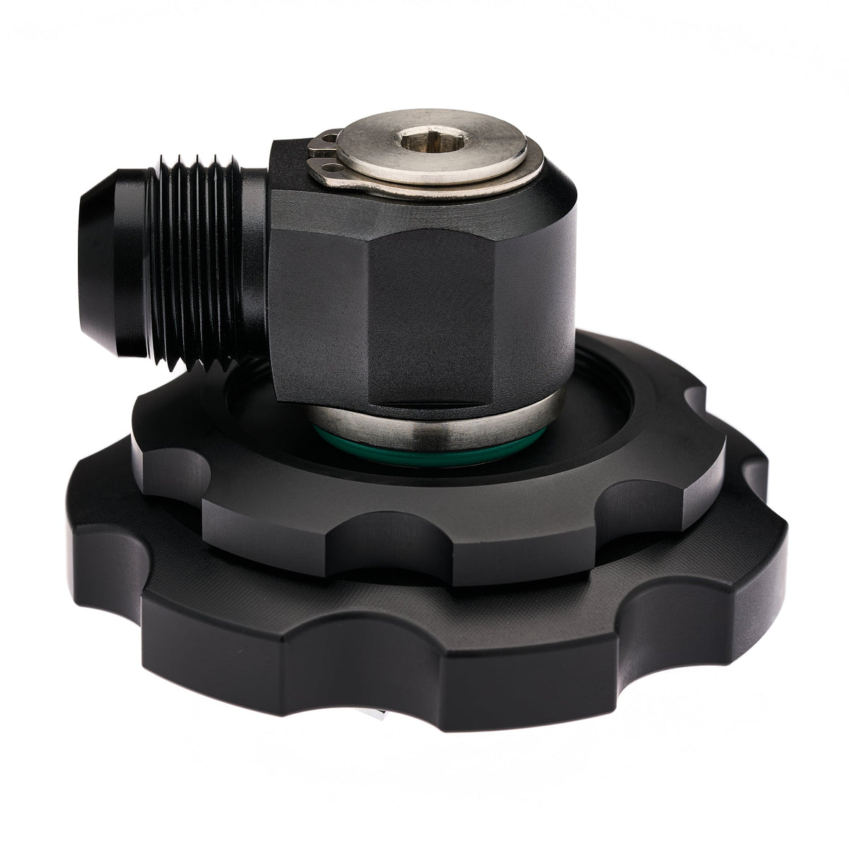 The Ultimate BMW Billet Oil Cap - Without -10 AN to ORB Swivel Fitting - NRW Design BMW performance part - Iconic Garage