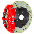 brembo m3 (e90/e92/e93) front gt bbk 6 piston cast 380x34 2pc rotor drilled-red bmw m3 e92 e9x iconic garage