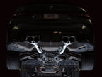 awe tuning track edition cat-back exhaust for bmw g8x m3/m4 - chrome silver tips bmw m3 m4 g80 g82 g8x iconic garage
